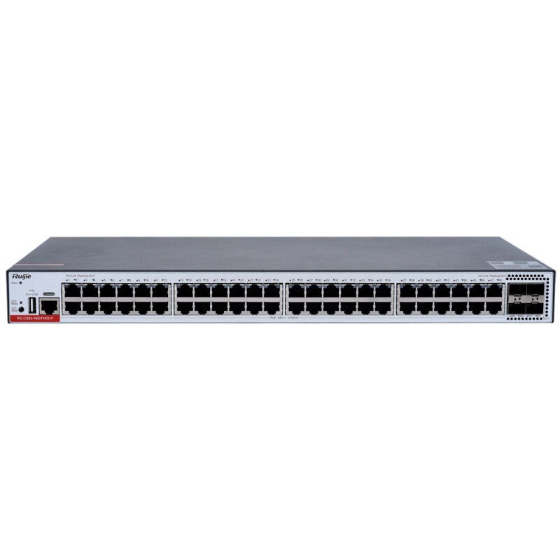 Ruijie Rg-Cs83-48Gt4Xs-P 48 Port 10/100/1000 48 Port Poe 4-Port 1G/10G Sfp+ 405W Layer 3 Yöneti̇lebi̇li̇r Rack Mount Switch