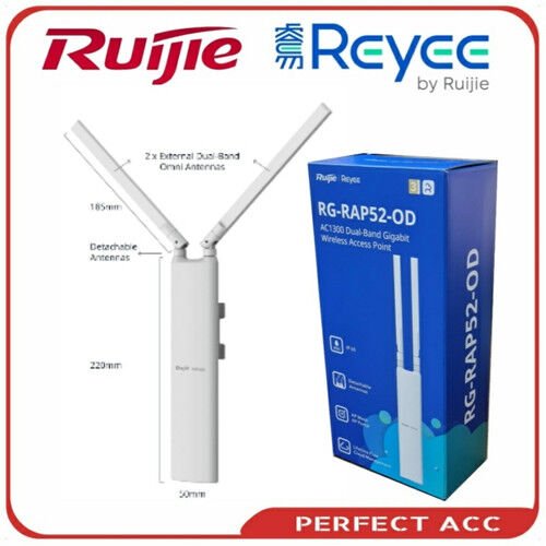 Ruijie Reyee Rg-Rap52-Od Wi-Fi 5 Ac1300 1Port Gigabit 2X2 Mu-Mimo 2.4/5Ghz Poe Adaptorsuz Outdoor Omni Anten (360 Derece