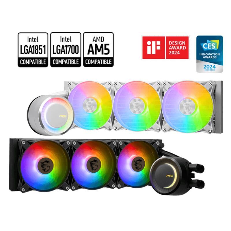 Msi Mag Coreliquid E360 White 360Mm Argb Sivi İşlemci̇ Soğutucu (Lga 1150/1151/1155/1156/1200/1700/Am5 Uyumlu)