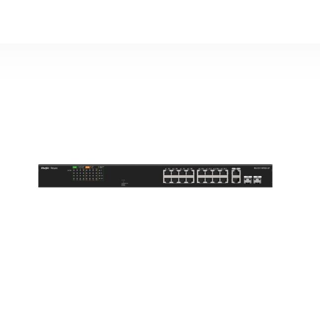Ruijie Reyee Rg-Es118Fgs-Lp 16 Port 10/100 16 Port Poe 2 X Combo Uplink 120W Yonetilemez Rack Mount Switch