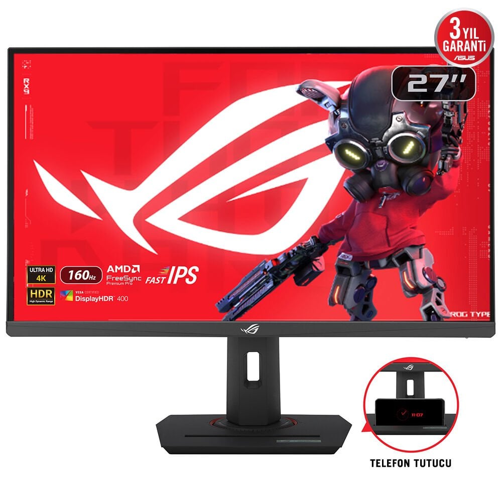 Asus Rog Strix Xg27Ucs 27'' 1Ms 160Hz 4K 3840X2160 Dp/Hdmi/Type-C Vesa Pivot Ips Led Gaming Monitor