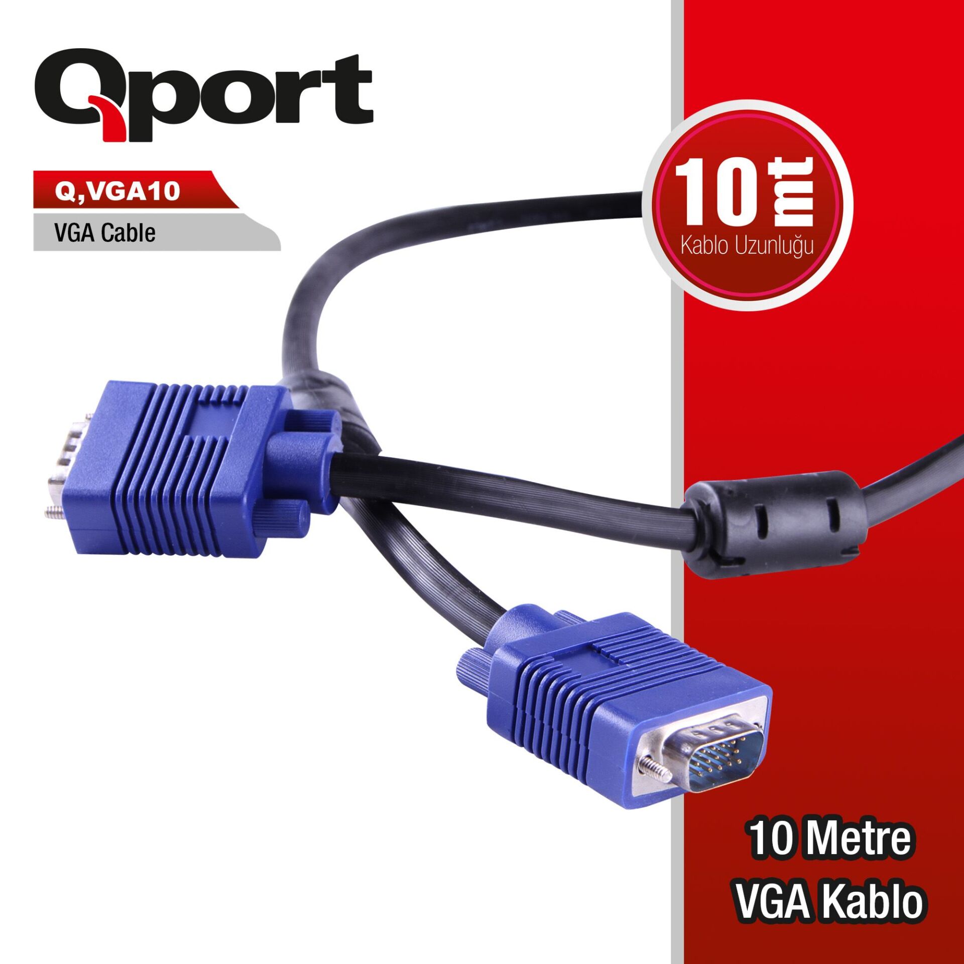 Qport Q-Vga10 10Mt Vga Kablo