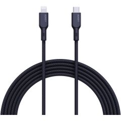 Aukey Cb-Ncl1-Bk Naylon Örgülü 3A 480Mbps Type-C Lightning Kablosu 1.8Mt