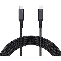 Aukey Cb-Mcc102-Bk 100W Naylon Örgülü 5A 480Mbps Type-C Type-C Lcd Ekranli Kablo 1.8Mt