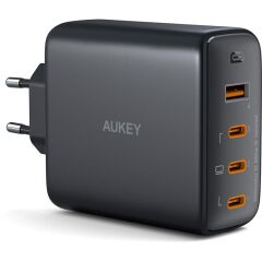 Aukey Pa-B7S-Bk 100W Dört Bağlanti Noktali Pd Gan Duvar Şarj Ci̇hazi