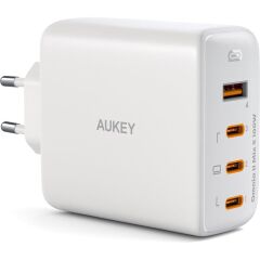 Aukey Pa-B7S-Wh 100W Dört Bağlanti Noktali Pd Gan Duvar Şarj Ci̇hazi