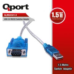 Qport Q-Rs2321.5 Usb To Rs232 1.5Mt Çevi̇ri̇ci̇ Kablo