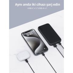 Aukey Pb-Y46-Gy 15W 10000 Mah Powerbank Hizli Şarj