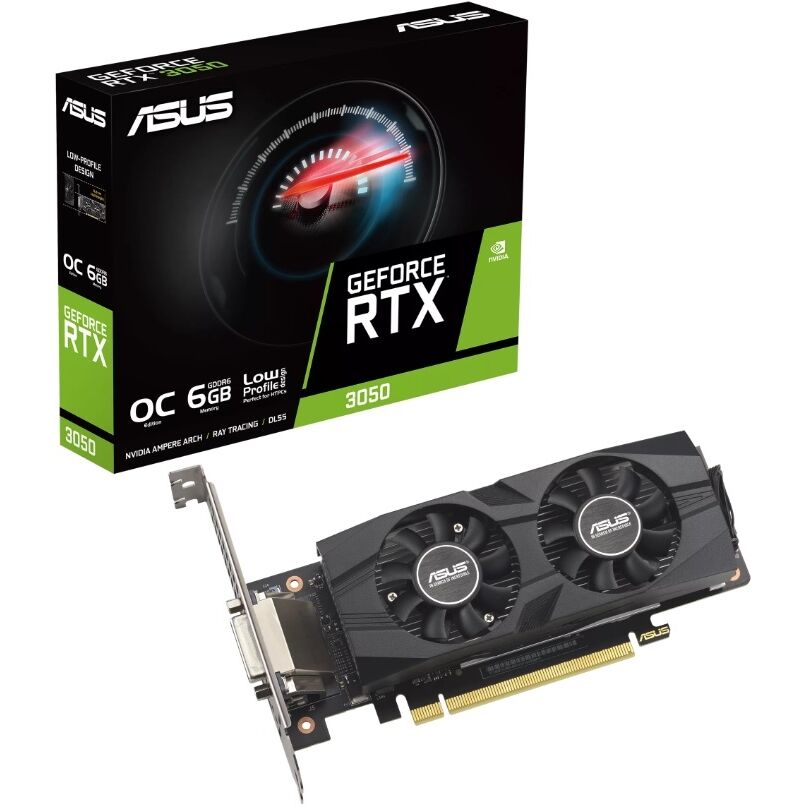 Asus Rtx3050-O6G-Lp-Brk Rtx3050 6Gb Gddr6 128Bit Dvi/Dp/Hdmi Pci-E 4.0
