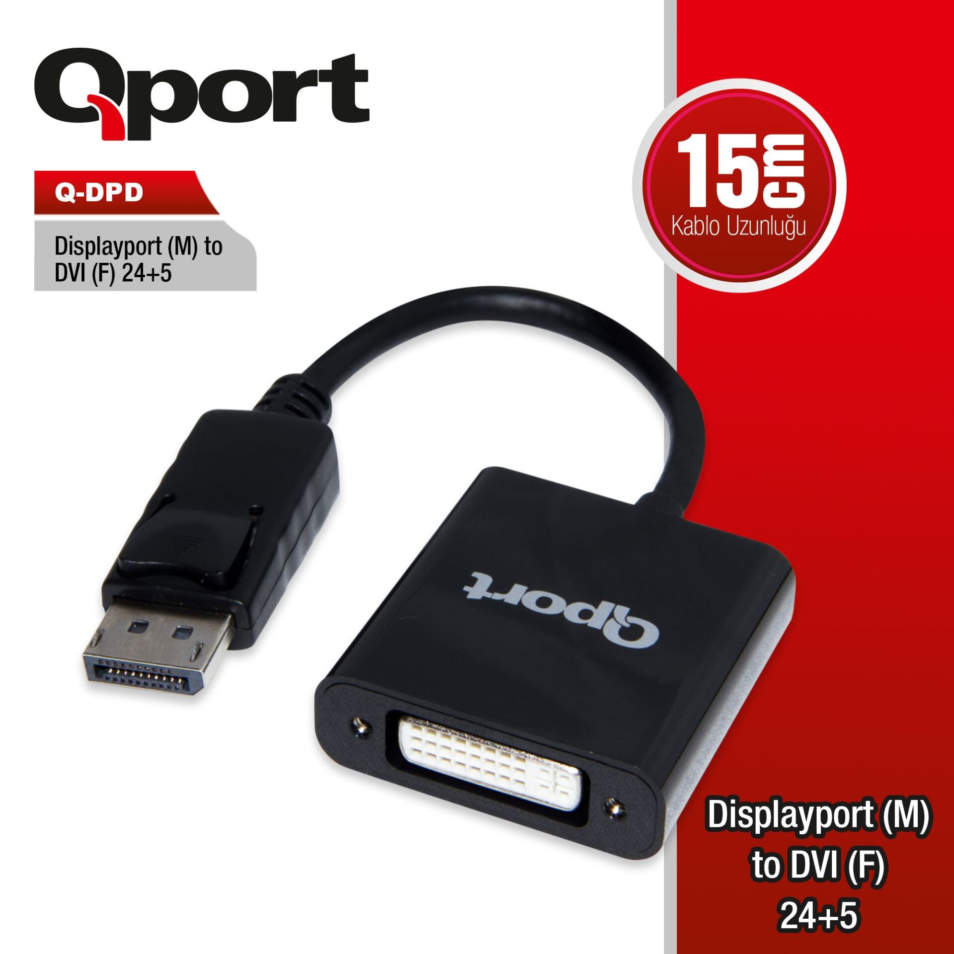 Qport Q-Dpd Display To Dvi Çevi̇ri̇ci̇ Adaptör