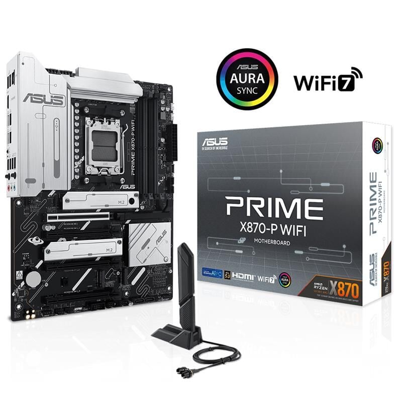 Asus Prime X870-P Wifi Ddr5 8000Mhz 1Xhdmi 2Xusb4 4Xm.2 Atx Am5 (Amd Am5 9000/ 8000/ 7000 Seri̇ İşlemci̇ Uyumlu)