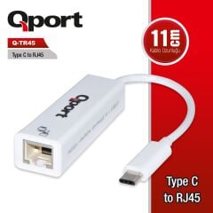 Qport Q-Tr45 Type-C To Rj45 Gigabit Ethernet Çevi̇ri̇ci̇ Adaptör