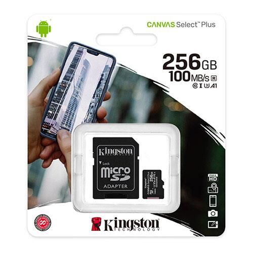 256 Gb Kingston Canvas Select Plus Micro Sd Card Cl10 Sdcs2/256Gb