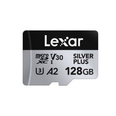 128Gb Lexar Lmssipl128G-Bnang High-Performance Silver Plus Microsdxc Uhs-I Up To 205Mb/S Read 150Mb/S Write C10 A2 V30
