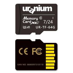 64Gb Uranium Ur-Tf-64G Micro Sd Card U3 7/24 Surveillance 100/40Mbs Industrial Hafiza Karti (3 Yil Garanti̇)