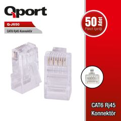 Qport Q-J650 Cat6 Rj45 Konnektör 50'Li̇