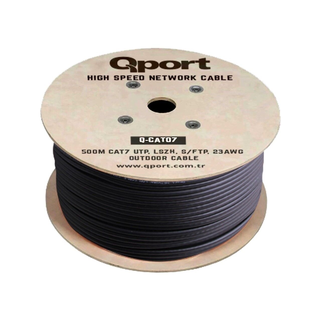 Qport Q-Cato7 500Mt S/Ftp Cat7 Ls0H - Helojen Free Siyah 24Awg