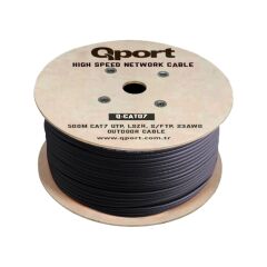 Qport Q-Cato7 500Mt S/Ftp Cat7 Ls0H - Helojen Free Siyah 24Awg