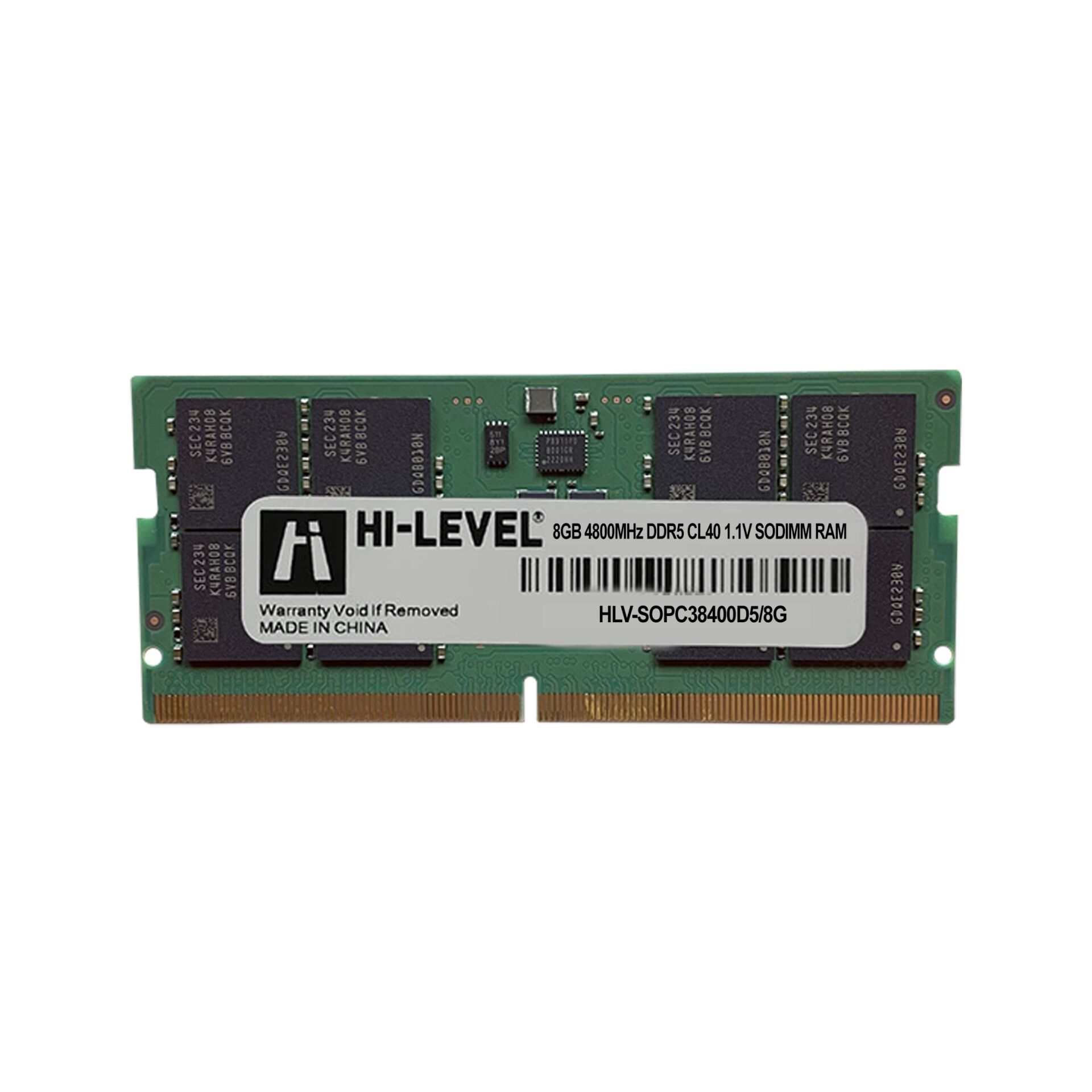 Hi-Level 8Gb 4800Mhz Ddr5 1.1V Hlv-Sopc38400D5/8G Notebook Ram