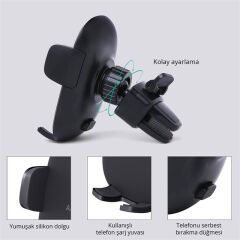 Aukey Hd-C48-Bk 360 Derece Tüm Ci̇hazlarla Uyumlu Araç İçi̇ Telefon Tutucu Kolay Ki̇li̇tleme/Birakma