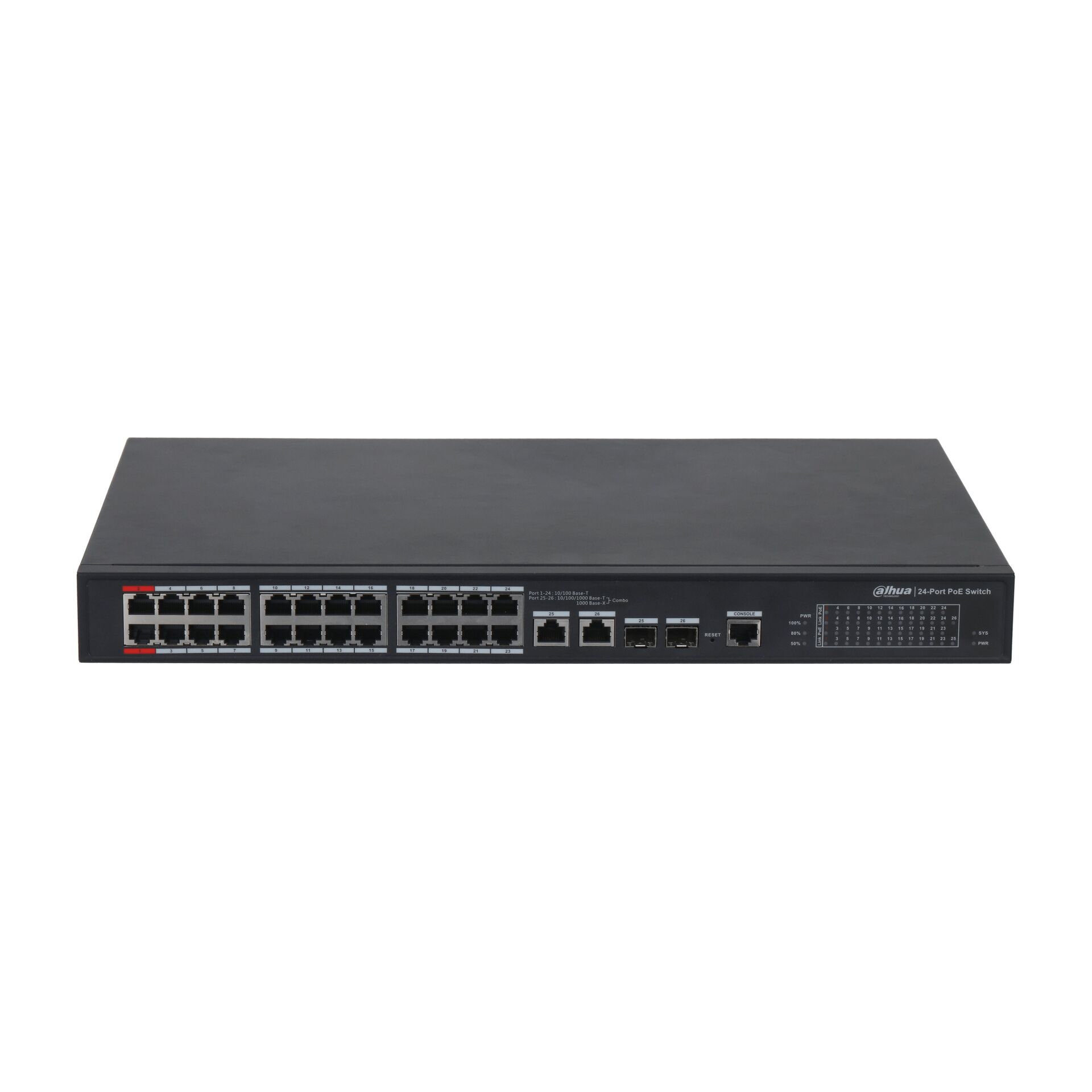 Dahua Pfs4226-24Et-360-V3 24 Port Poe 10/100 2Xsfp 360W Yonetilebilir Switch