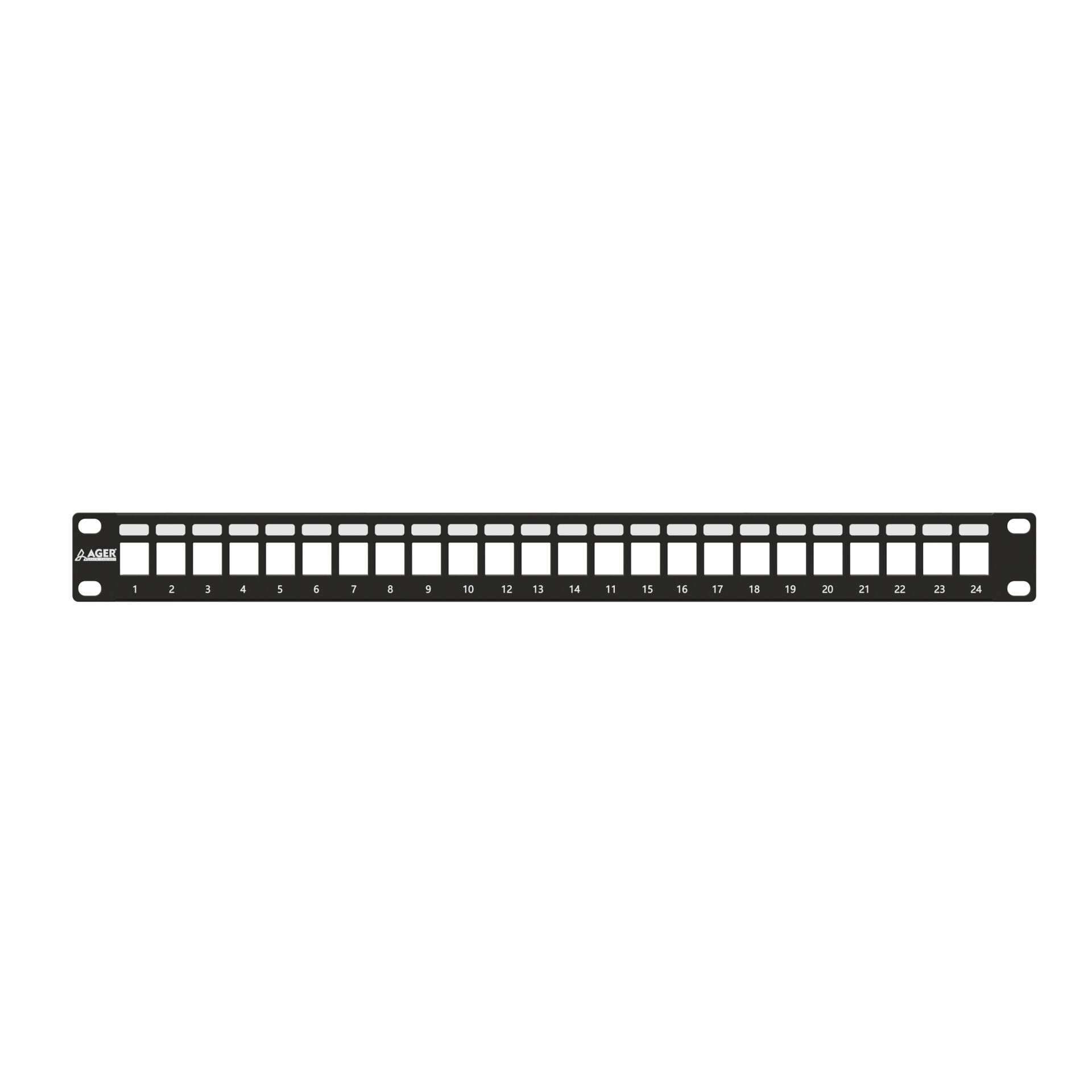 Ager Ac-610-24 Moduler Utp/Ftp Cat6/Cat6A 24 Port Boş 1U Zirhli Patch Panel