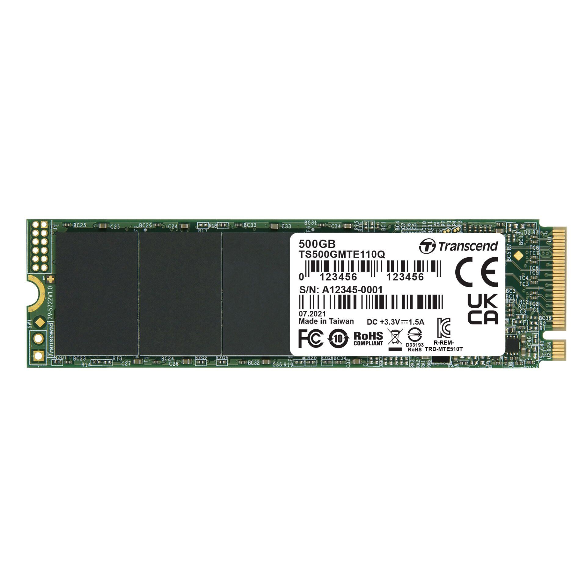 Transcend 500Gb 1900/900Mb/S Pcie Gen3X4 Nvme Ssd Ts500Gmte110Q