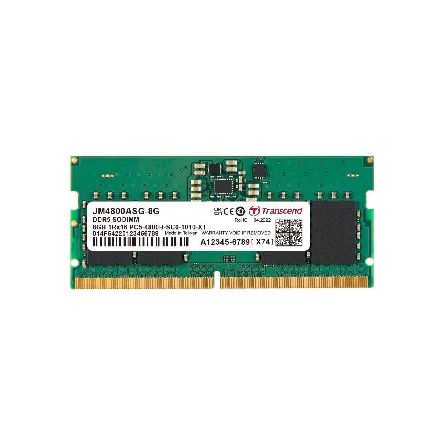 Transcend 8Gb 4800Mhz Ddr5 1.1V Jm4800Asg-8G Notebook Ram