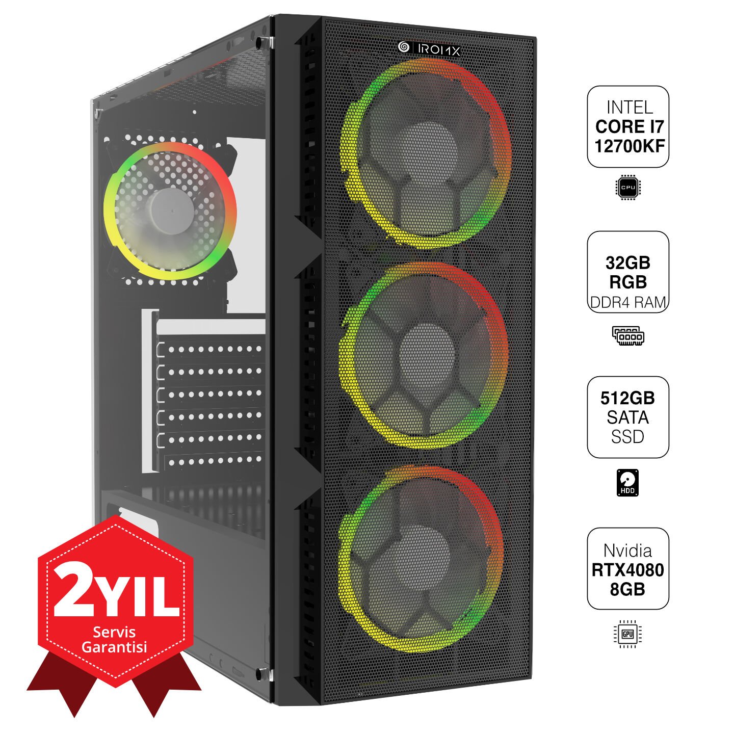 Iromx Irb65-701 I7-12700Kf 32Gb 1Tb Ssd 8Gb Rtx4060 Kasa