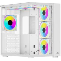 Power Boost Pb-Ss02W 7X Argb Fan Atx Sea View Usb3.0 Beyaz Kasa