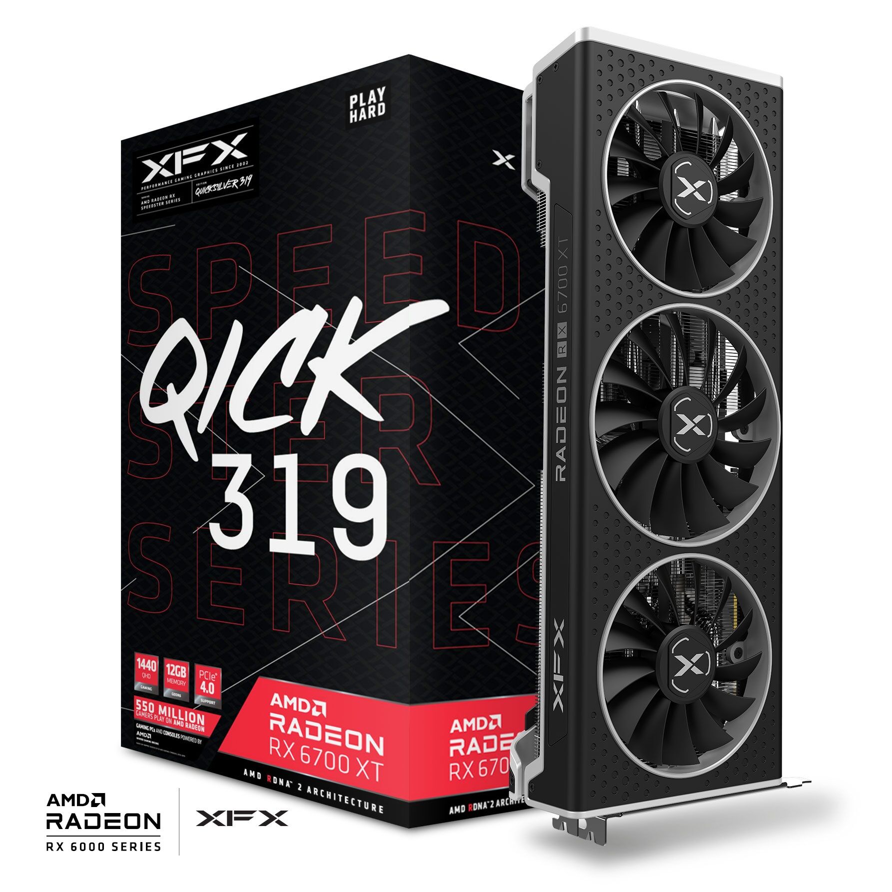 Xfx Rx-67Xtypbdp Rx6700Xt Qick319 / Speedster 12Gb Gddr6 192Bit 3Xdp/1Xhdmi Pci-E 4.0