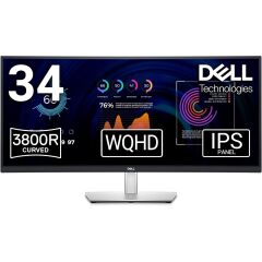 Dell P3424We 34'' 5Ms Wqhd 3440X1440 Hdmi/Dp/Type-C Pivot Curved Ips Monitor