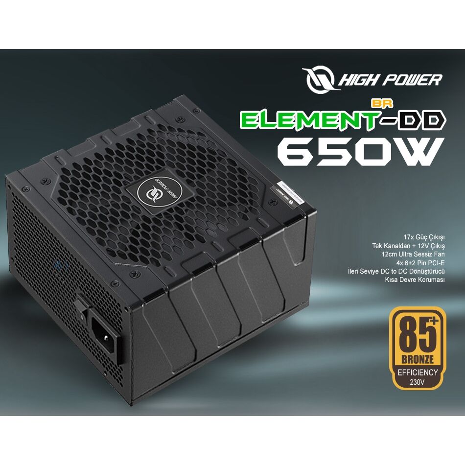 High Power Hp1-M650Br-H12S 650W 80+ Br 12Cm Fanli Power Supply Element