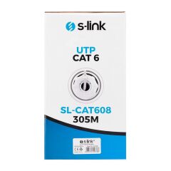 S-Link Sl-Cat608 305Mt 6Mm 24Awg Cat6 Kablo Gri̇