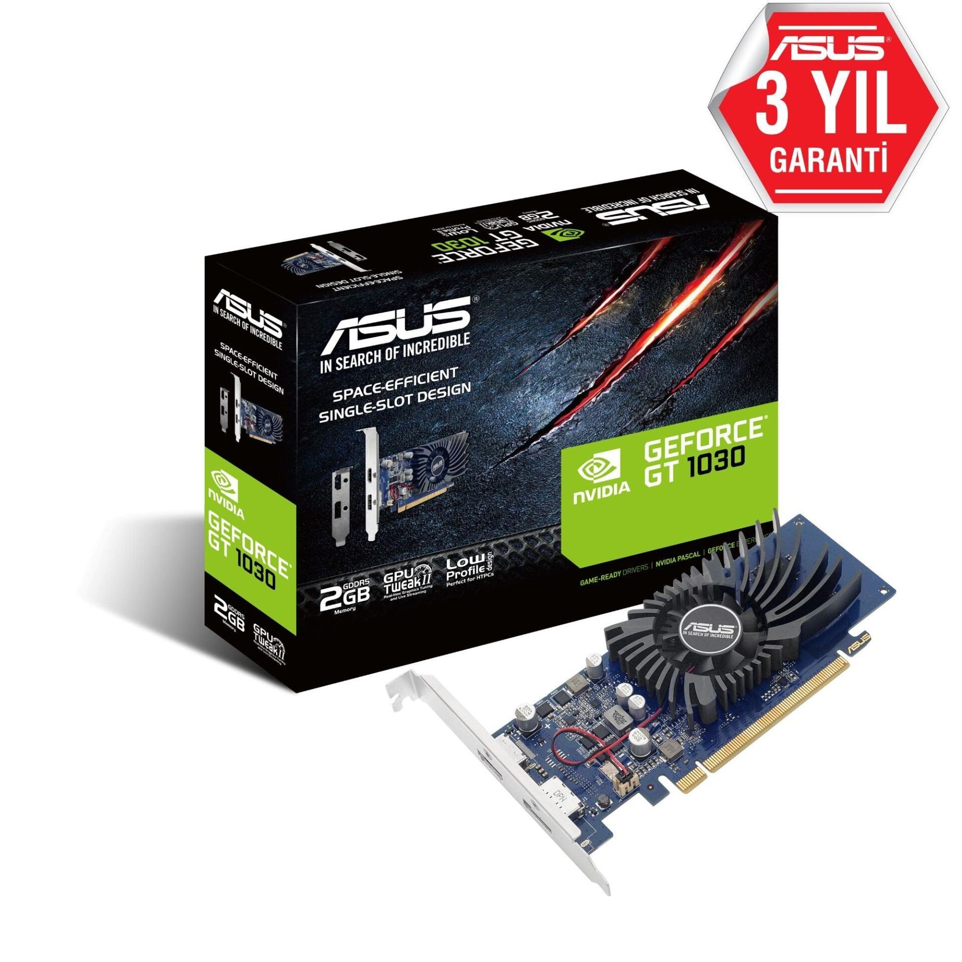 Asus Geforce Gt1030-2G-Brk 2Gb Gddr4 64Bit 1Xhdmi 1Xdp Ekran Karti