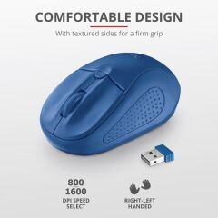 Trust Pri̇mo 20786 Usb 1600 Dpi Mavi̇ Kablosuz Mouse