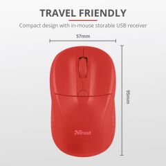 Trust Pri̇mo 20787 Usb 1600 Dpi Kirmizi Kablosuz Mouse