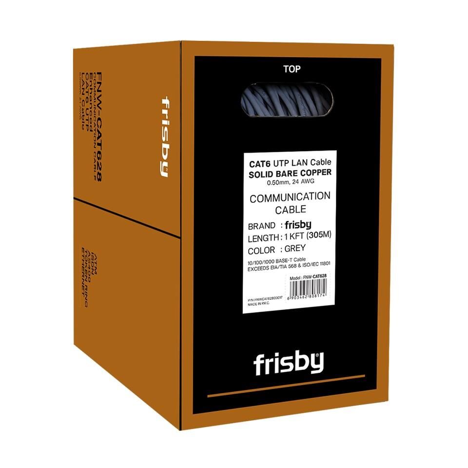 Frisby Fnw-Cat628 305Mt 0.50Mm 24Awg %100 Bakir Cat6 Kablo
