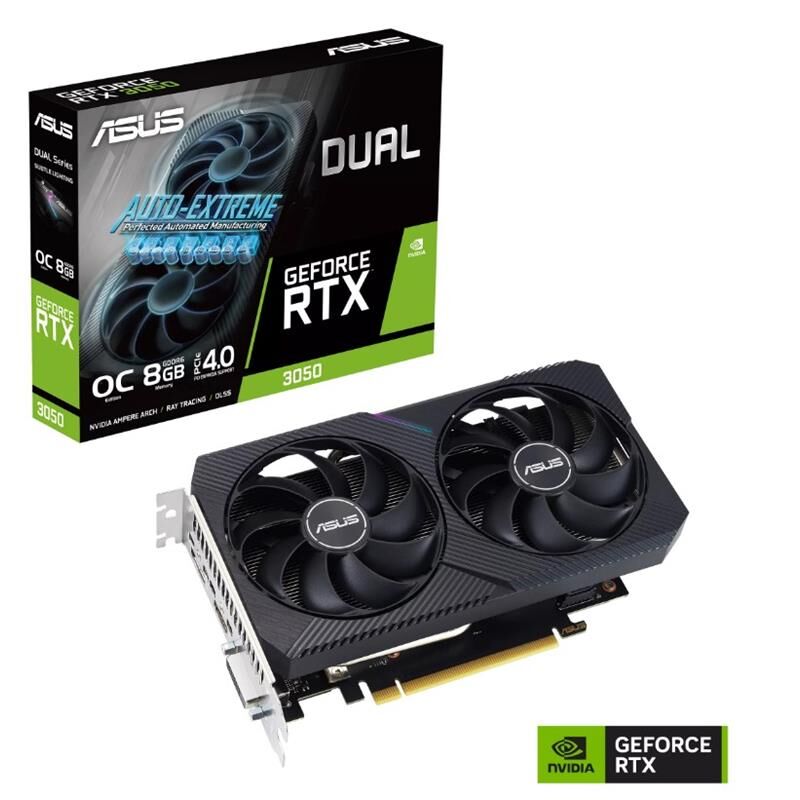 Asus Geforce Dual-Rtx3050-O8G V2 8Gb Gddr6 128Bit 1Xhdmi 1Xdvi 1Xdp Ekran Karti