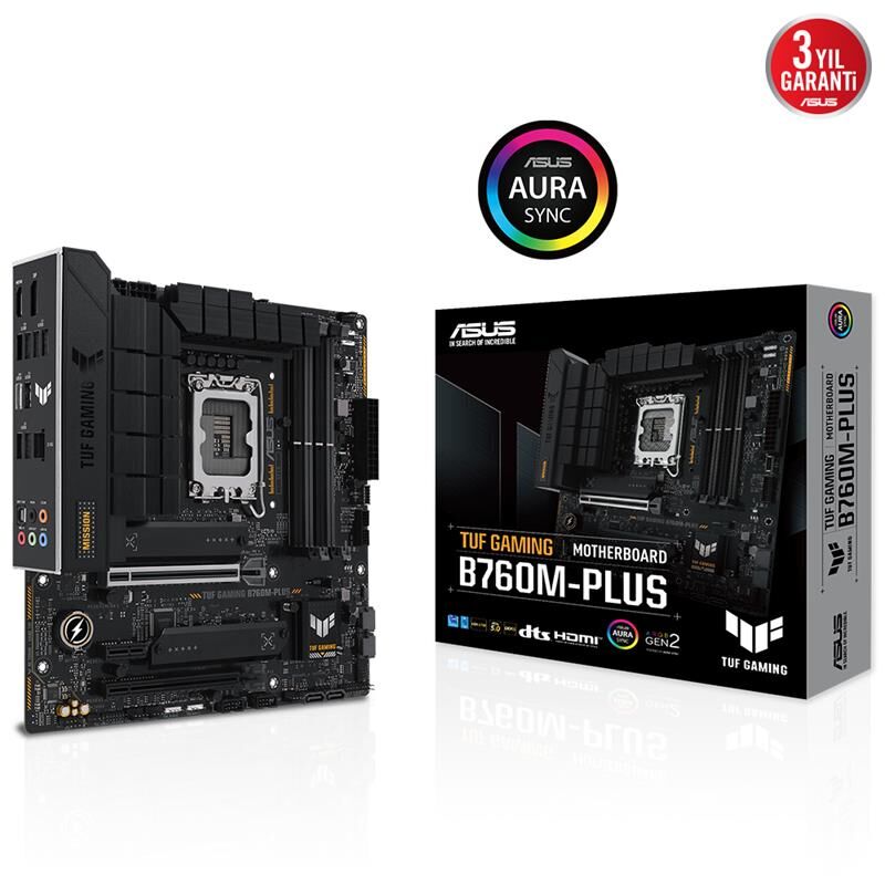 Asus Tuf Gaming B760M-Plus Ddr5 7200Mhz 1Xhdmi 1Xdp 2Xm.2 Matx 1700P (12. / 13. Ve 14. Nesi̇l İşlemci̇ Uyumlu)