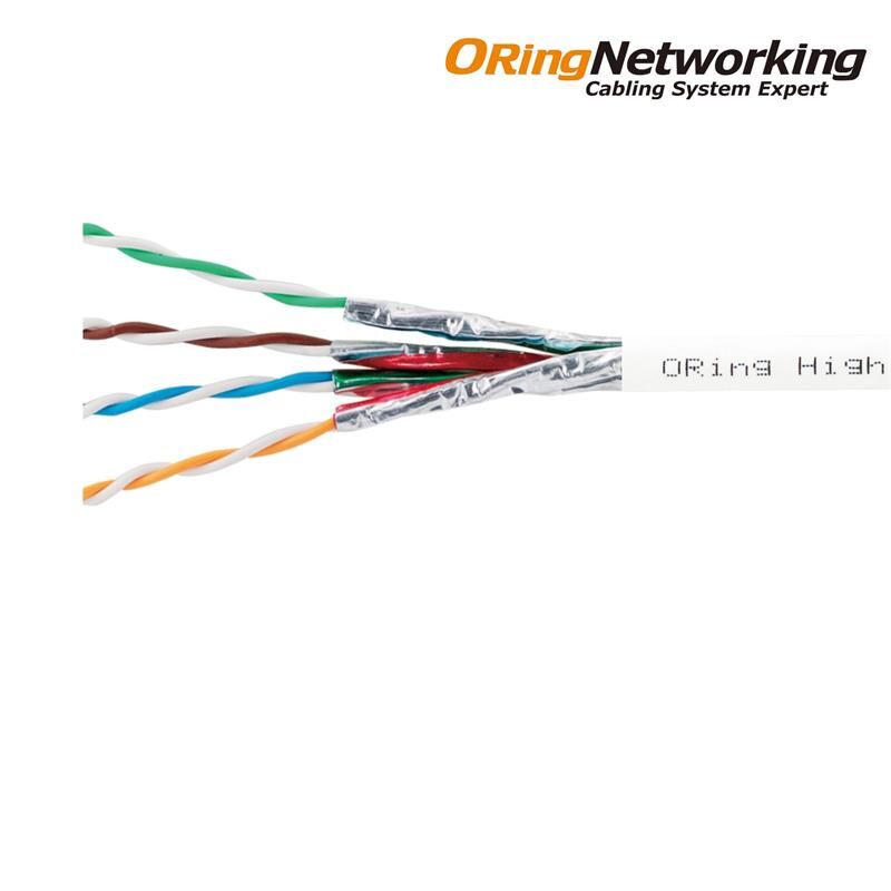 Oring Rw-Uf06A01Wh U/Ftp Cat6A 23Awg Lszh 500Mhz 500 Metre Bakir Beyaz Renk Network Kablosu