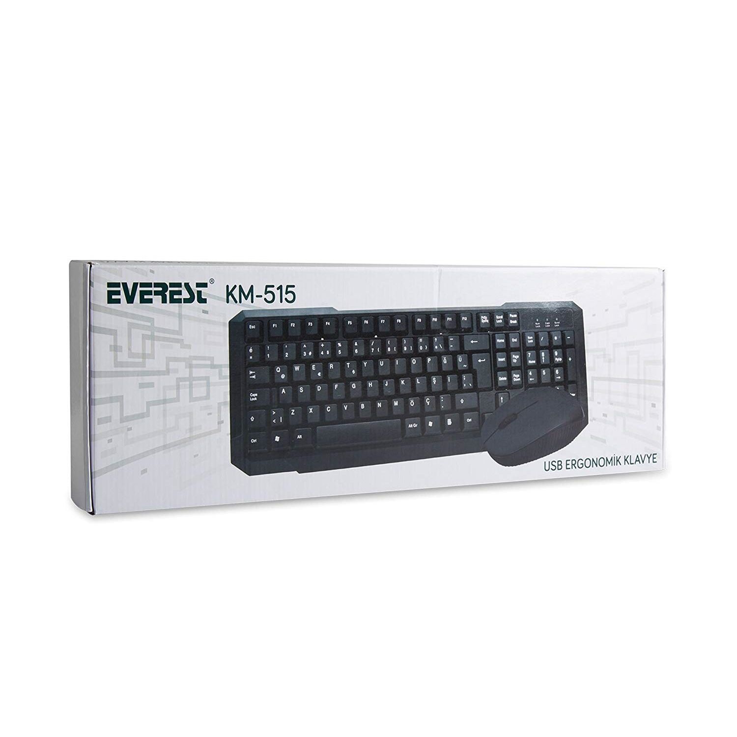 Everest Km-515 Türkçe Usb Standart Si̇yah Q Klavye+Mouse