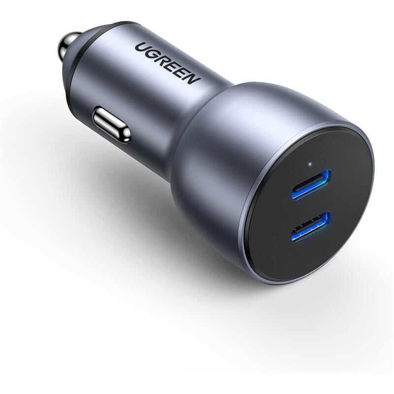Ugreen 40W Pd Hizli Araç İçi̇ Şarj Ci̇hazi Çakmaklik Adaptörü 2Xusb-C Uzay Gri̇si̇ 70594