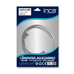 Inca Icat6-0,50G 0,50Mt 24Awg Cat6 Utp Patch Kablo Gri̇