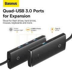 Baseus Wkqx030301 Type-C To Usb 3.0*4 Çevi̇ri̇ci̇ Hub