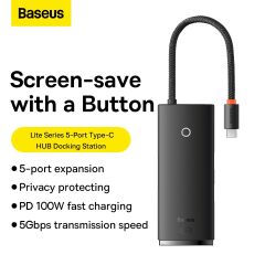 Baseus Wkqx040001 Type-C To 4K Hdmi/Usb 3.0/+ 5In1 Çevi̇ri̇ci̇ Hub