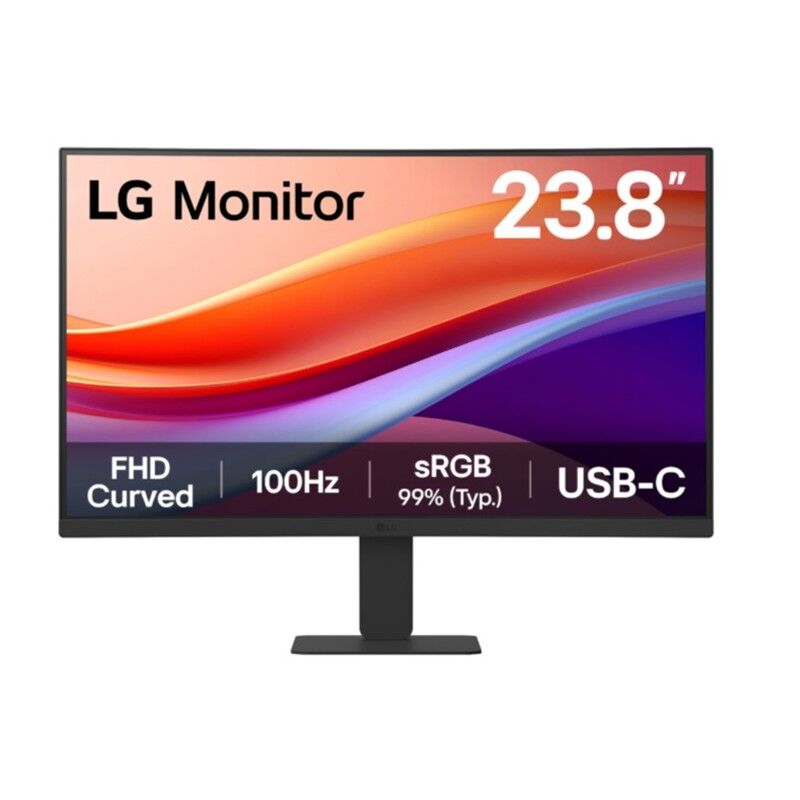 23.8 Lg 24U421A-B Va 5Ms 100Hz Usb-C Hdmi Fhd 1920X1080 Curved Vesa Siyah
