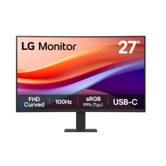 27 Lg 27U421A-B Va 5Ms 100Hz Usb-C Hdmi Fhd 1920X1080 Curved Vesa Siyah