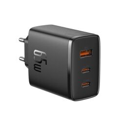 Baseus Cube Pro 2C+U P10152301113-00 65W Duvar Ti̇pi̇ Hizli Şarj Ci̇hazi Si̇yah Çikiş:usb X1, Type-C X2