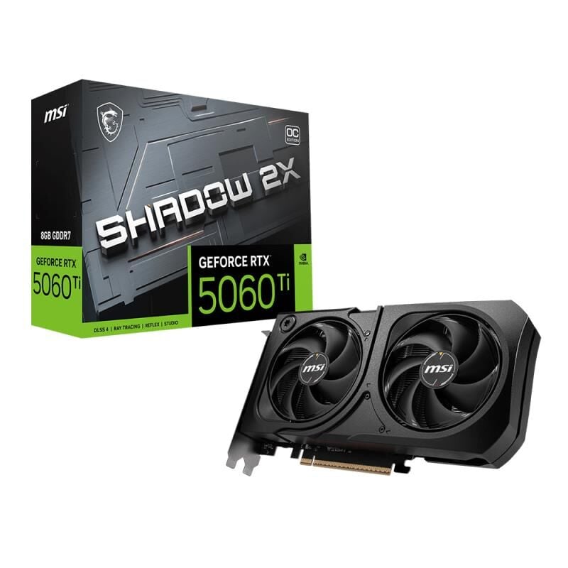 Msi Geforce Rtx5060Ti 8G Shadow 2X Oc Plus 8Gb Gddr7 128Bit 1Xhdmi 3Xdp Ekran Karti
